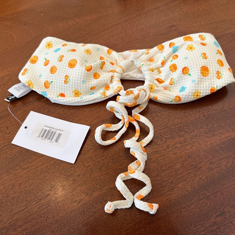 Dippin daisys bandeau clementine bikini top only, size Small